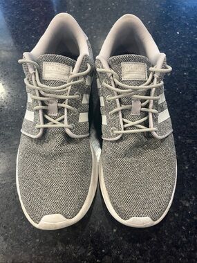 adidas Women's Light Grey Knit Running Sneakers